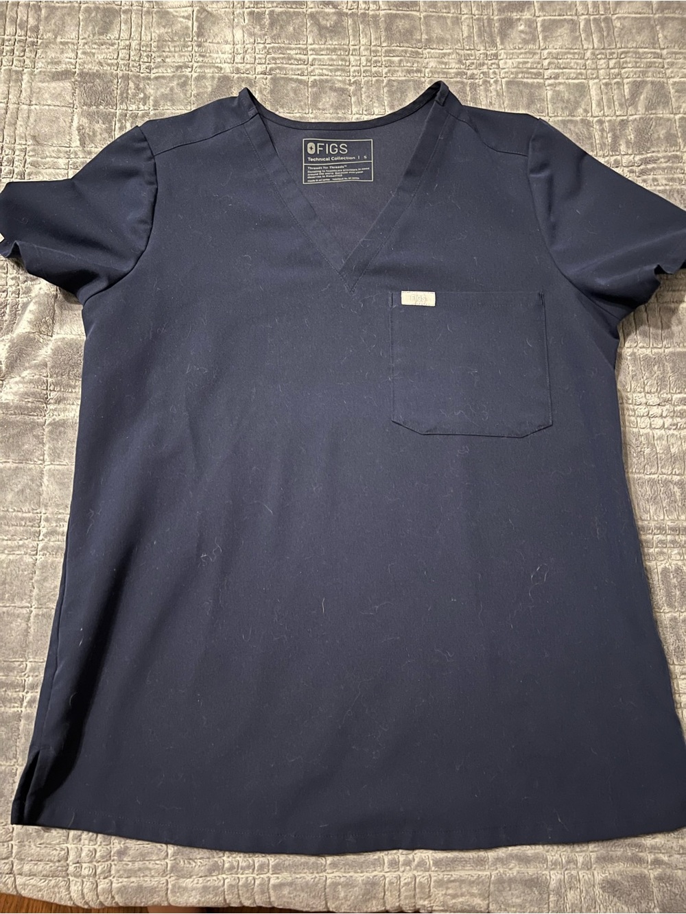 Figs Navy Catarina Scrub Top